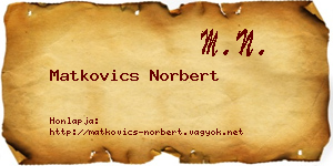 Matkovics Norbert névjegykártya