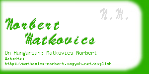 norbert matkovics business card